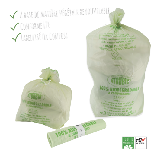 Sacs poubelle 100% Biodégradables et compostables