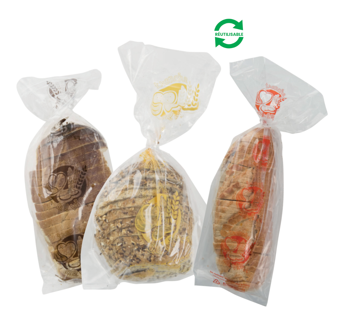Sacs pains tranchés réutilisables «Tranche de vie»